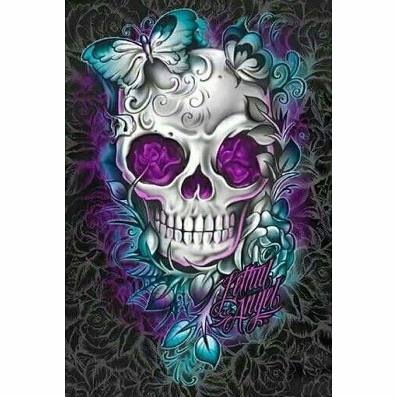 New Hot Sale Square Drill Flower Skull Full Drill - 5D Diy
