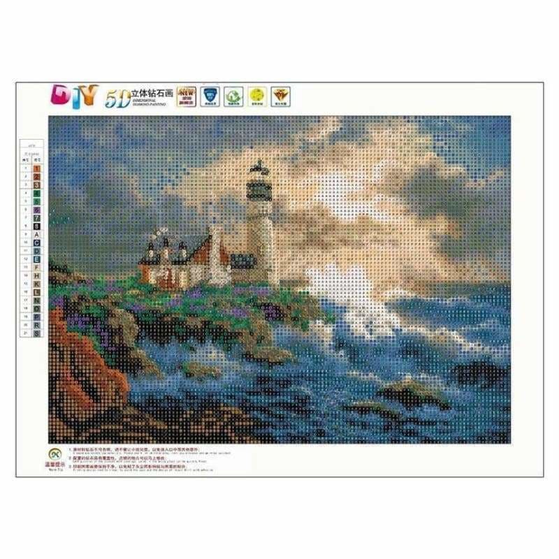 Oil Painting Style Lighthouse Diy Full Drill - 5D Mosaic