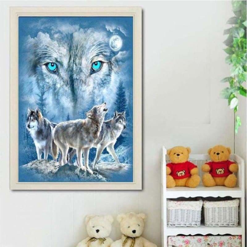 Oil Painting Style Wolf Pattern Full Drill - 5D Diy Diamond
