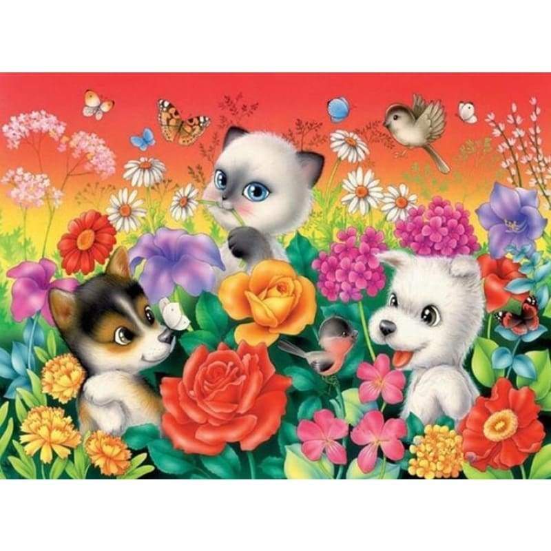 Playful Pups- Full Drill Diamond Painting - Special Order -