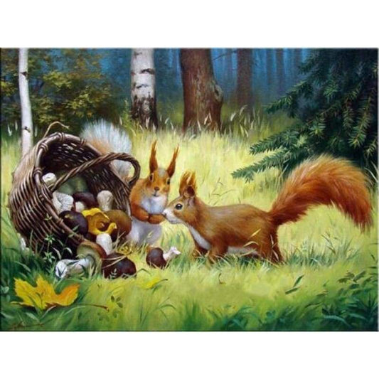 2019 New Hot Sale Wall Decor Cute Squirrel Family 5d Diy Diamond Cross Stitch Kits VM3685 - NEEDLEWORK KITS