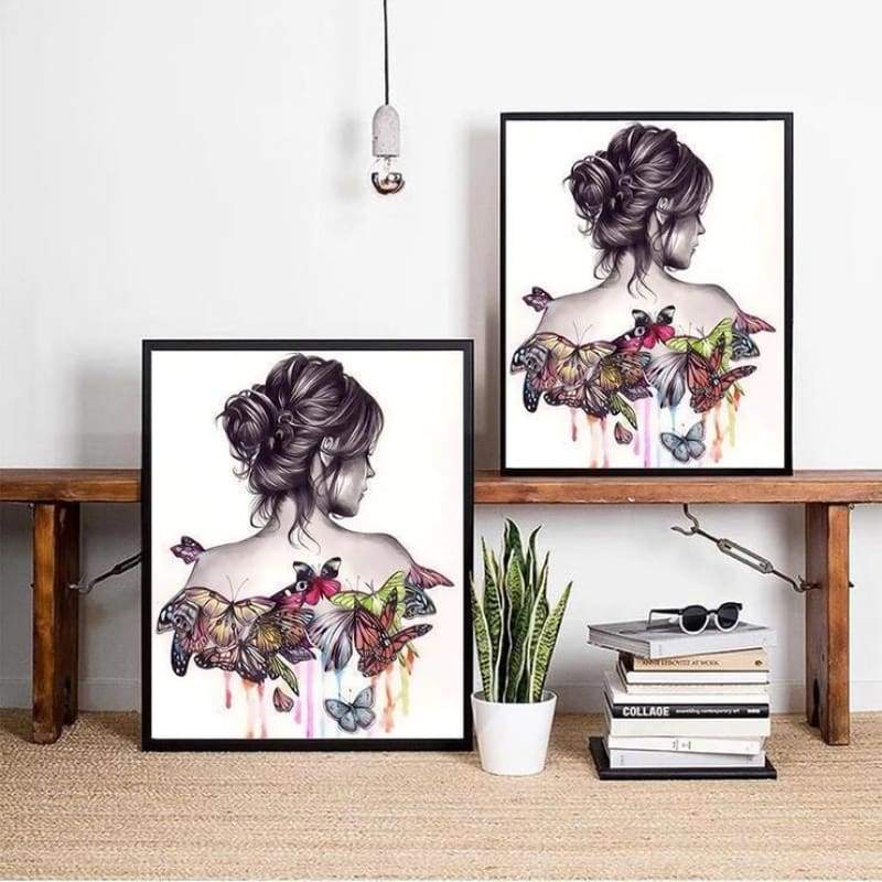 2019 Special Beauty And Butterfly Diy Diamond Embroidery  5D Kits VM4081 - NEEDLEWORK KITS