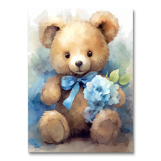 Floral Teddy Delight (Diamond Painting)