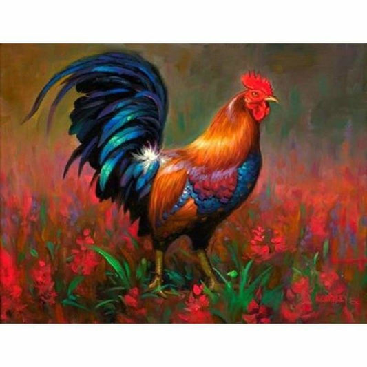 Full Drill - 5D Diamond Painting Kits Cock in the Flower