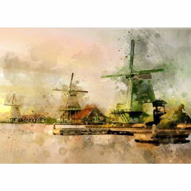 Full Drill - 5D Diamond Painting Kits Colored Drawing Windmill Landsca ...
