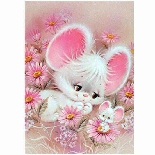 Full Drill - 5D Diamond Painting Kits Pink Farm Animal