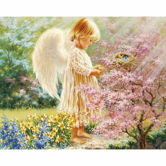 Full Drill - 5D DIY Diamond Painting Angel With Bird