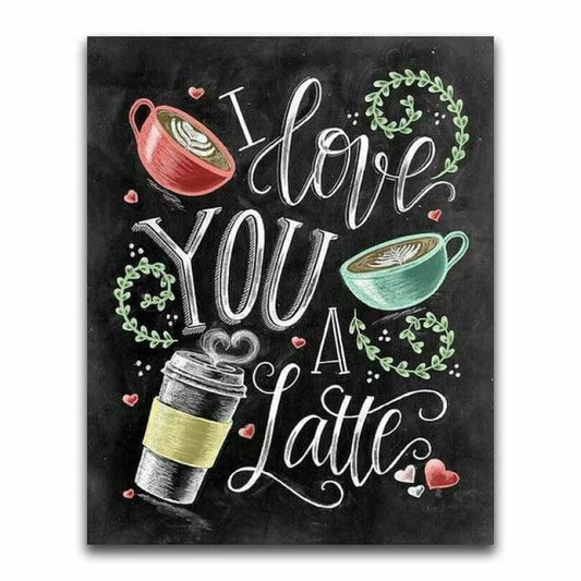 Full Drill - 5D DIY Diamond Painting Kits Blackboard Coffee