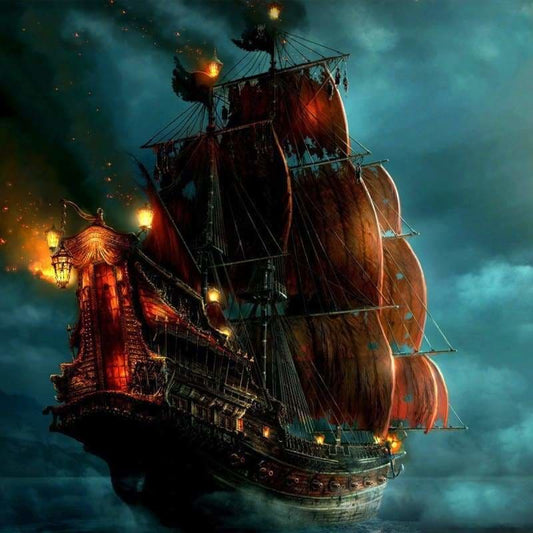 Full Drill - 5D Diy Diamond Painting Kits Dark Night Pirate