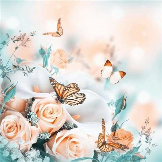 Full Drill - 5D DIY Diamond Painting Kits Pink Flowers And