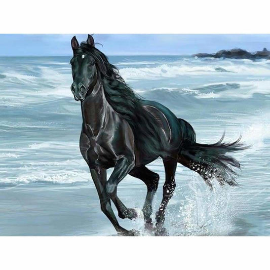 Full Drill - 5D DIY Diamond Painting Kits Running Black