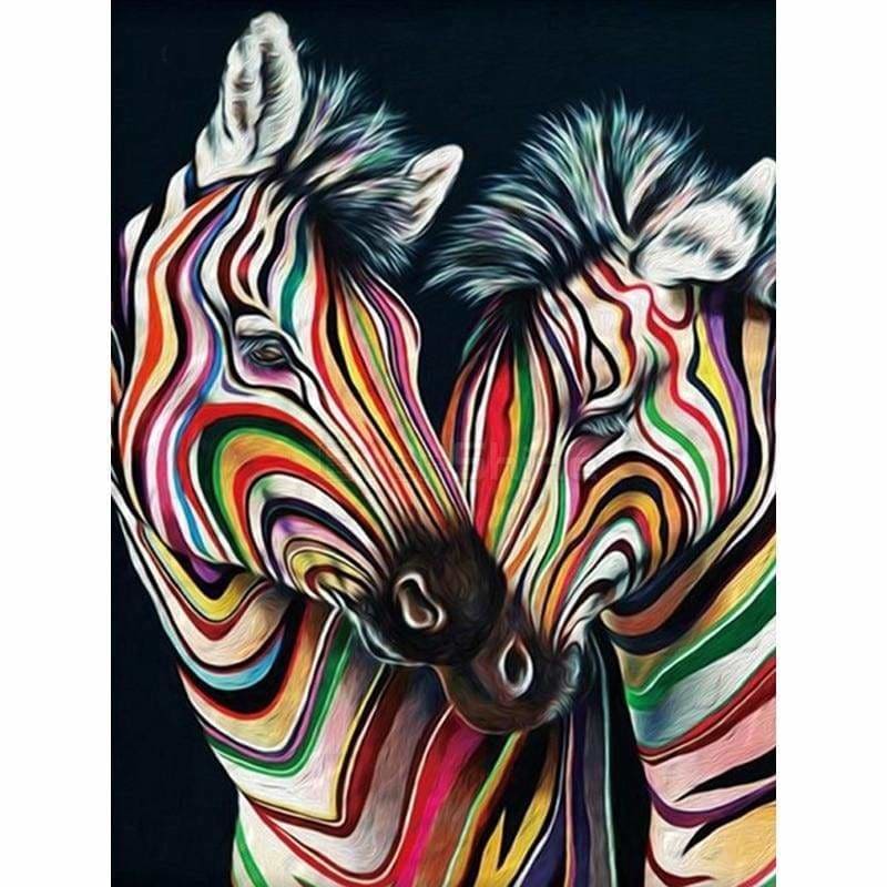 Full Drill - 5D DIY Diamond Painting Kits Watercolor Zebras 