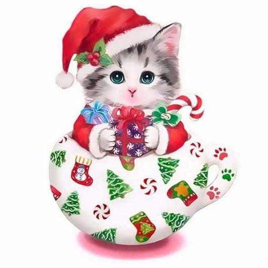 Hot Sale Cute Cat In Teacup Full Drill - 5D Diy Diamond
