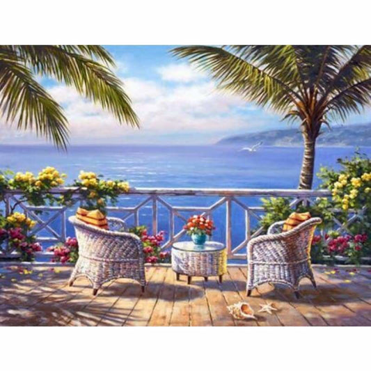 Hot Sale Landscape Seaside Garden Full Drill - 5D Diy 