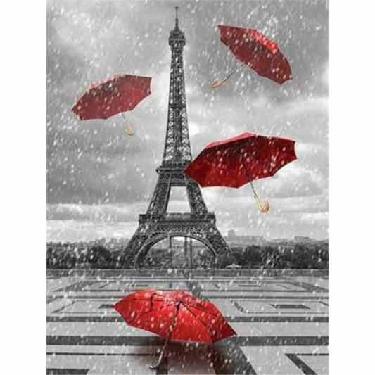 Modern Art Eiffel Tower In The Rain Full Drill - 5D Diy