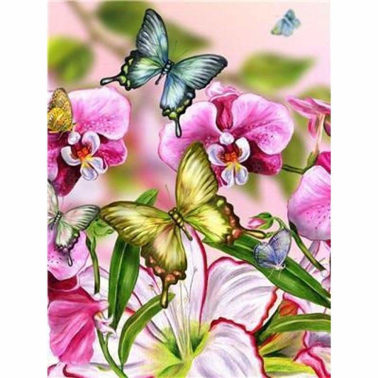 Modern Art Flower Butterfly Full Drill - 5D Diy Diamond