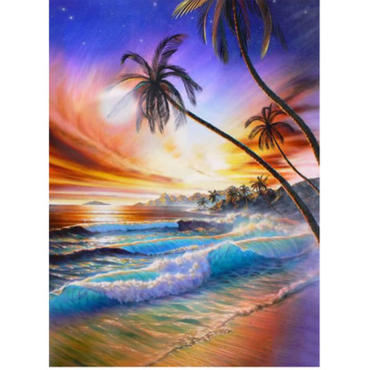 New Dream Landscape Beach Tree Full Drill - 5D Diy Diamond
