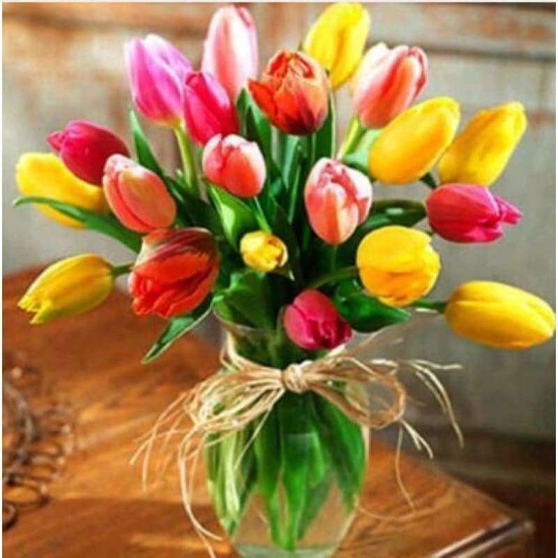 New Fast Delivery Flower Pattern Full Drill - 5D Diy Diamond