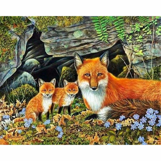 New Hot Sale Home Decor Fox Family Full Drill - 5D DIY