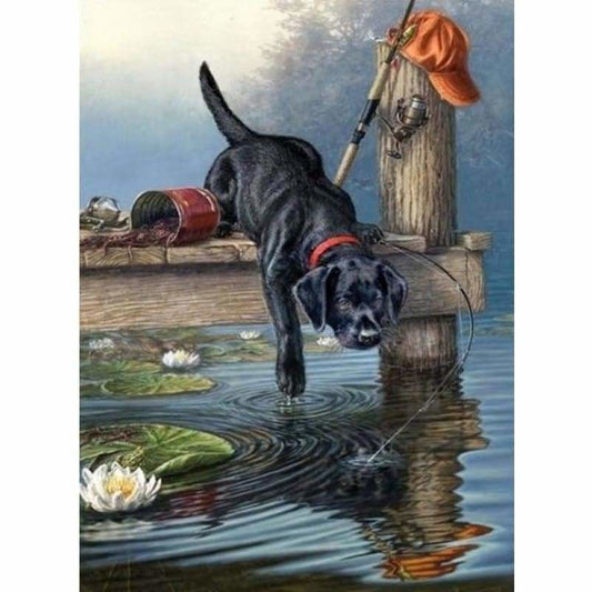Oil Painting Style Cute Dog Pattern Full Drill - 5D Diy