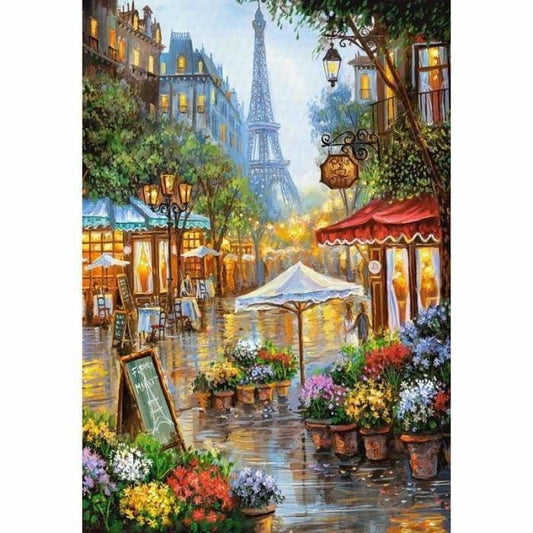 Street Of Paris Eiffel Tower Full Drill - 5D Diy Diamond