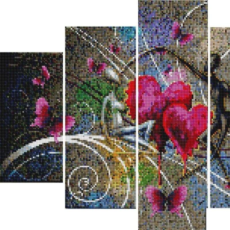 Heart Pattern Lover Large Size Full Drill - 5D Diy Diamond Painting Kits VM9132 - NEEDLEWORK KITS