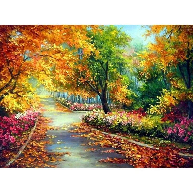 Hot Sale Charming Autumn Outdoor Full Drill - 5D Cross Stitch Rhinestone Painting VM1221 - NEEDLEWORK KITS
