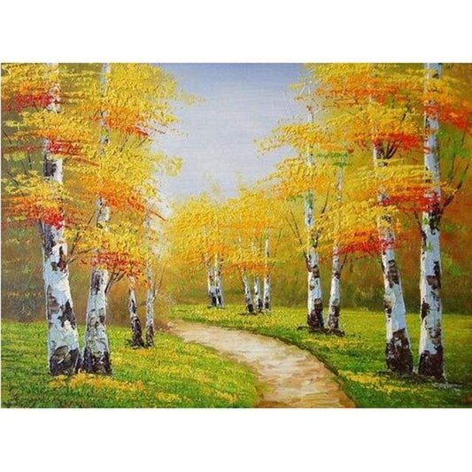 2019 Hot Sale Full Diy Diamond Cross Stitch Autumn Forest Landscape Kits VM20474 - NEEDLEWORK KITS