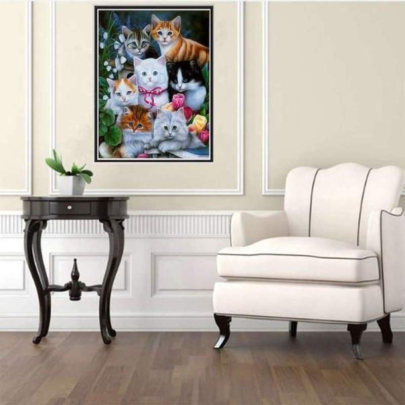 Hot Sale Wall Decor Animal Cute Cats Full Drill - 5D Diy Painting By Crystal Kits VM7455 - NEEDLEWORK KITS