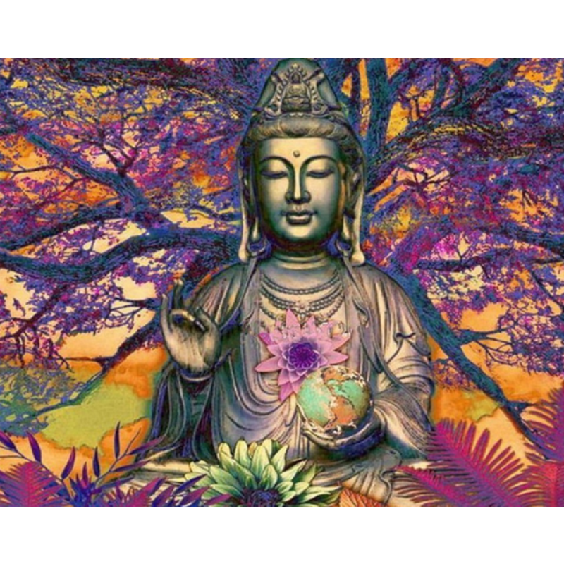 Large Size  Buddha Pattern Wall Decor Full Drill - 5D Diy Diamond Painting Kits VM9917 - NEEDLEWORK KITS