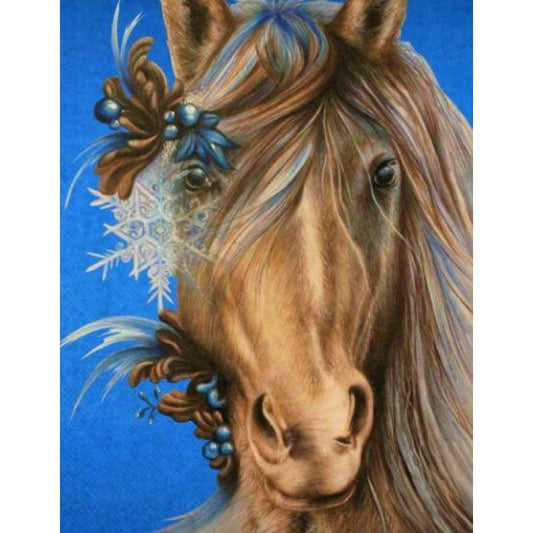 Pretty Horse Blue Full Drill Diamond Painting - - NEEDLEWORK KITS