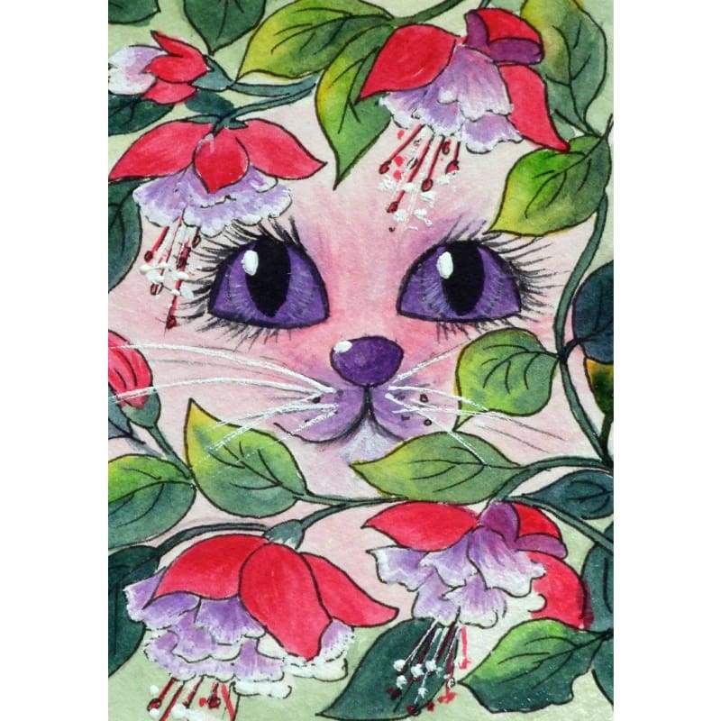 Cat Peekabo Full Drill Diamond Painting - - NEEDLEWORK KITS