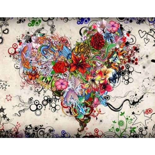Abstract Heart - Full Drill Diamond Painting Abstract -