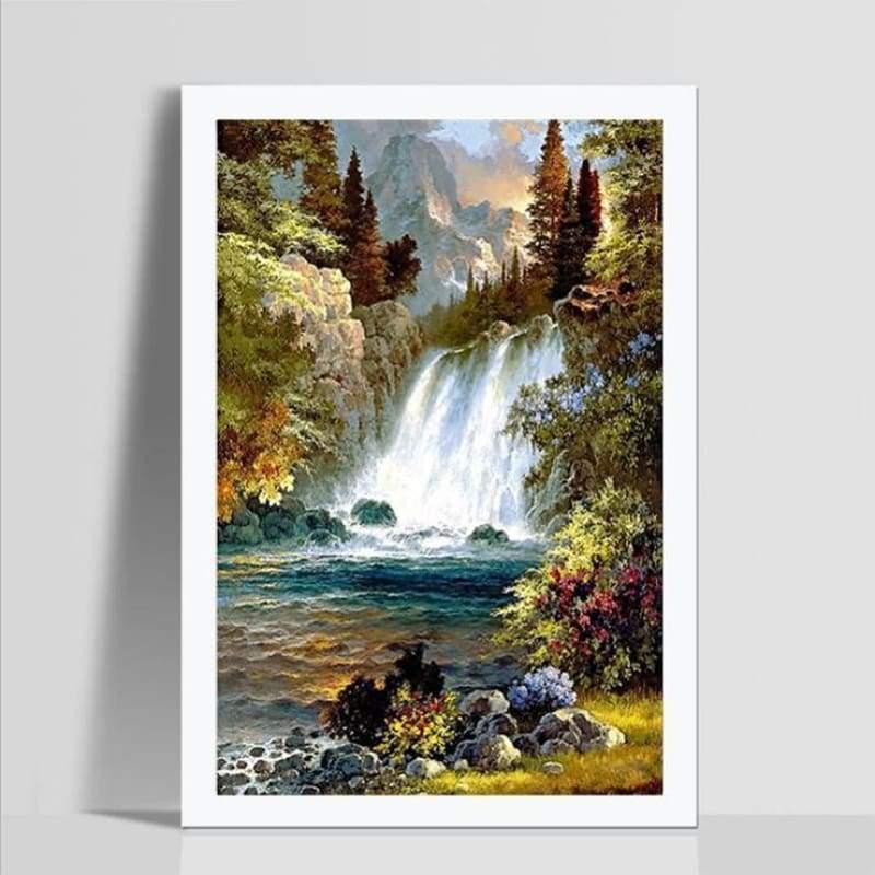 Full Drill - 5D DIY Diamond Painting Kits Autumn Mountain Waterfall - NEEDLEWORK KITS