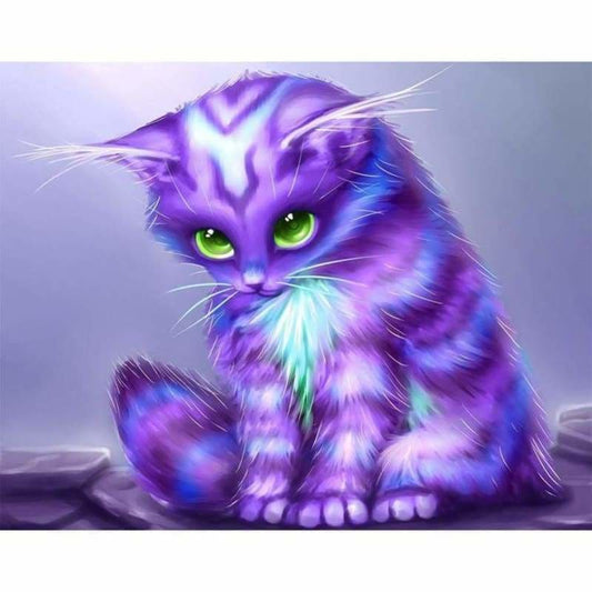 Dream Lavender Little Cat Diy Full Drill - 5D Cross Stitch