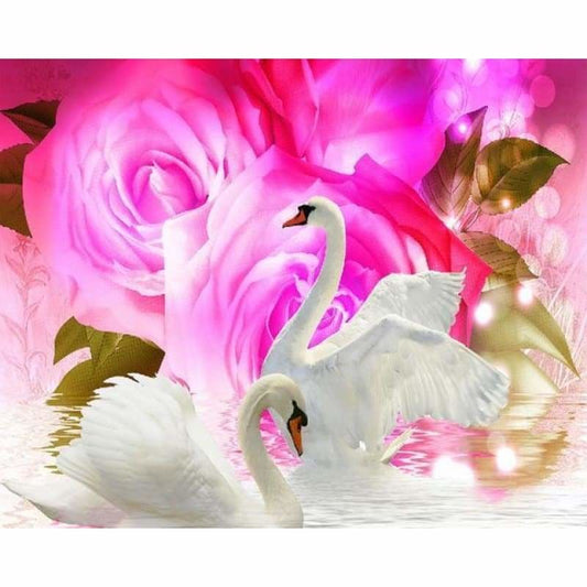 Dream Swans Love Pattern Wall Decor Full Drill - 5D Diy