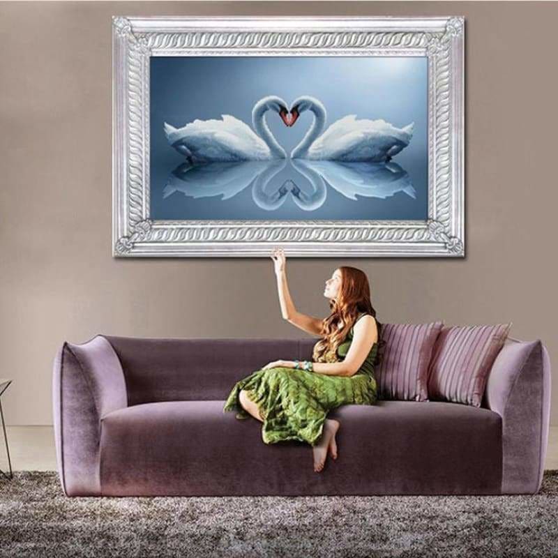 Dream Wall Decor Swan Pattern Full Drill - 5D Diamond 