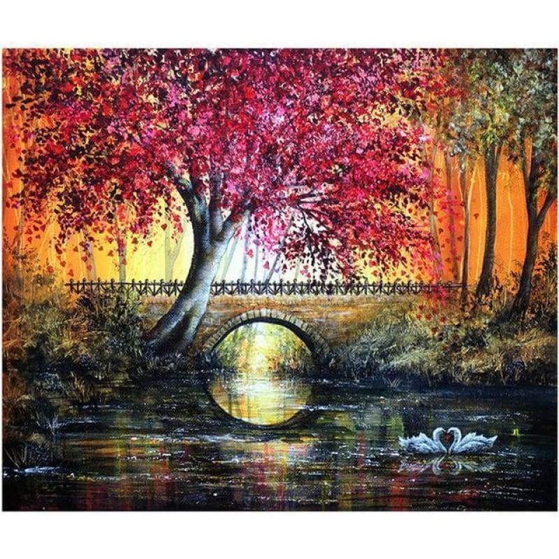 Full Drill - 5D DIY Diamond Painting Kits Fantasy Dream Autumn Landscape Nature Tree Forest - NEEDLEWORK KITS