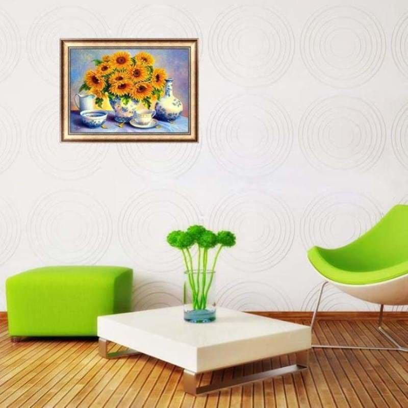 Full Drill - 5D Diamond Painting Kits Beautiful Sunflower in