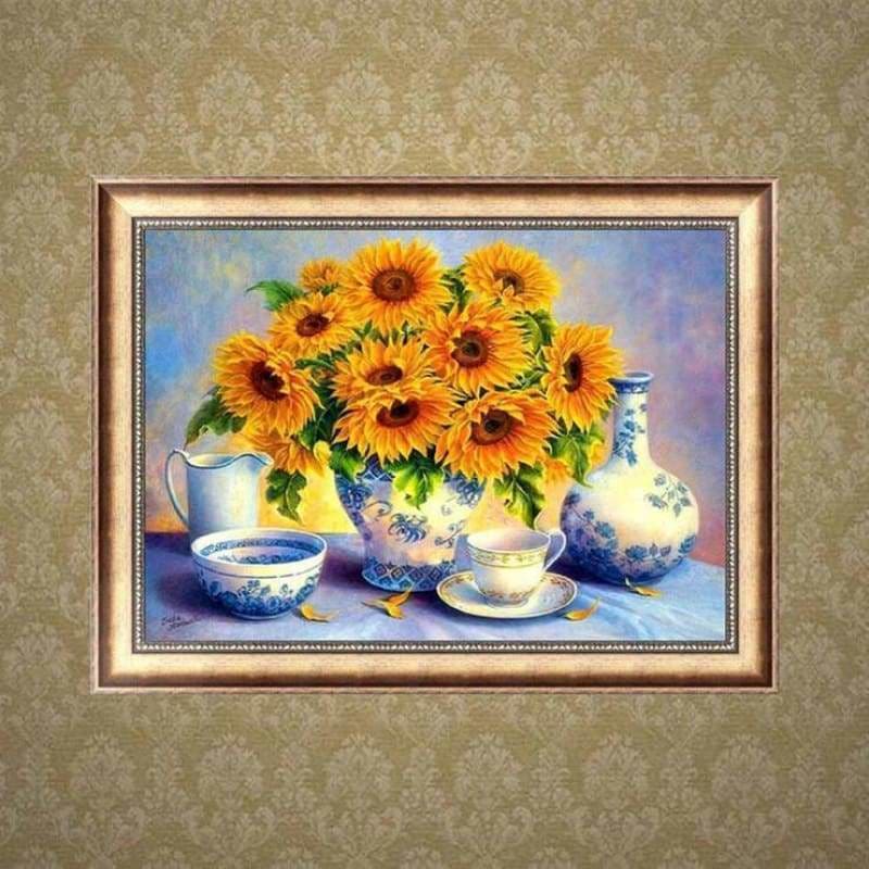 Full Drill - 5D Diamond Painting Kits Beautiful Sunflower in