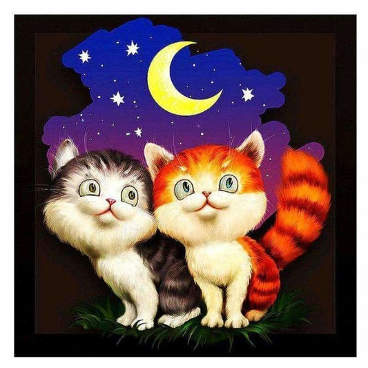 Full Drill - 5D Diamond Painting Kits Cartoon Cute Cats 