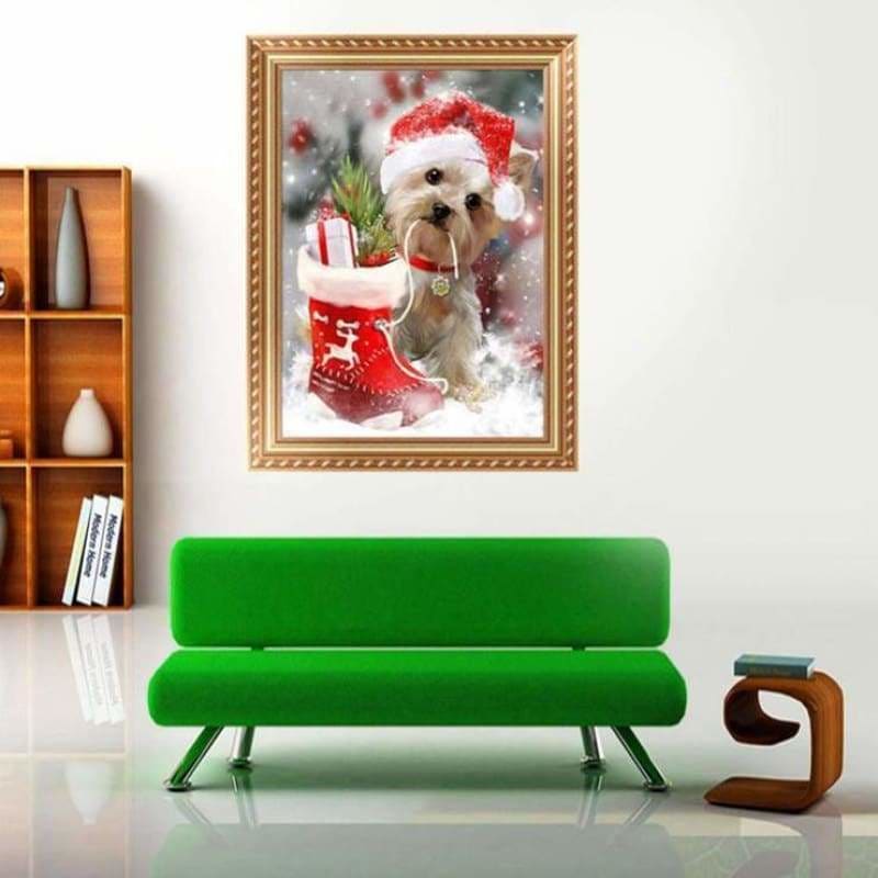 Full Drill - 5D Diamond Painting Kits Cute Dog Christmas - 3