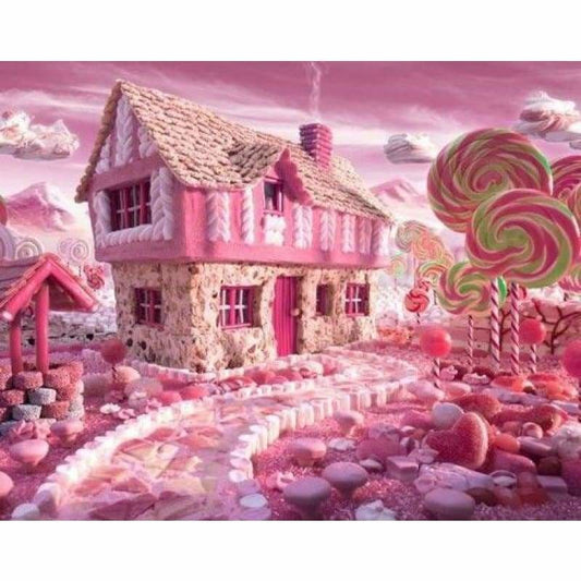 Full Drill - 5D Diamond Painting Kits Happy Pink Candy Town