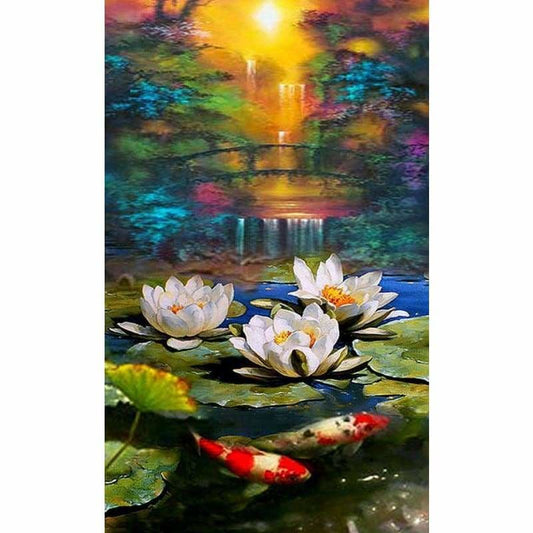 Full Drill - 5D Diamond Painting Kits Pure Lotus Floating on