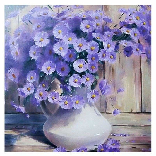 Full Drill - 5D Diamond Painting Kits Purple Daisy Flowers
