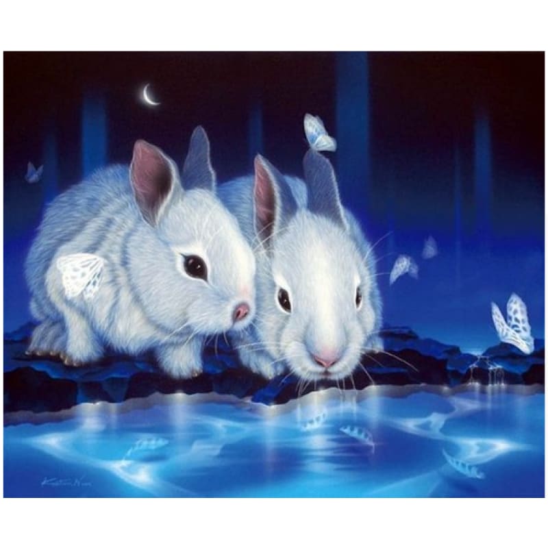 Full Drill - 5D Diy Diamond Painting Animal Tiger Rabbit 