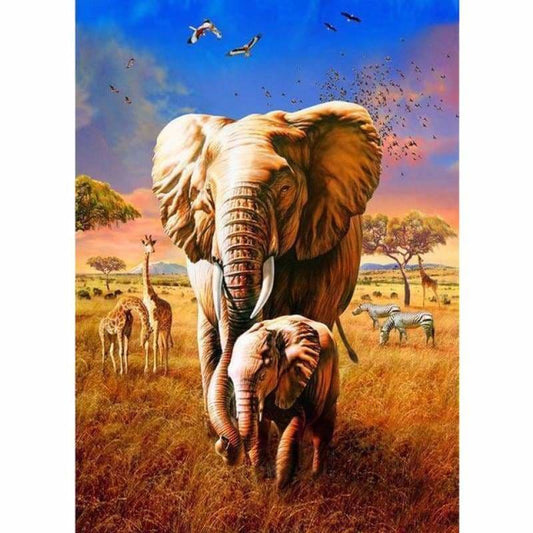 Full Drill - 5D DIY Diamond Painting Kits African Elephant 