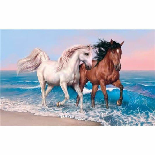 Full Drill - 5D DIY Diamond Painting Kits Animal Horses By