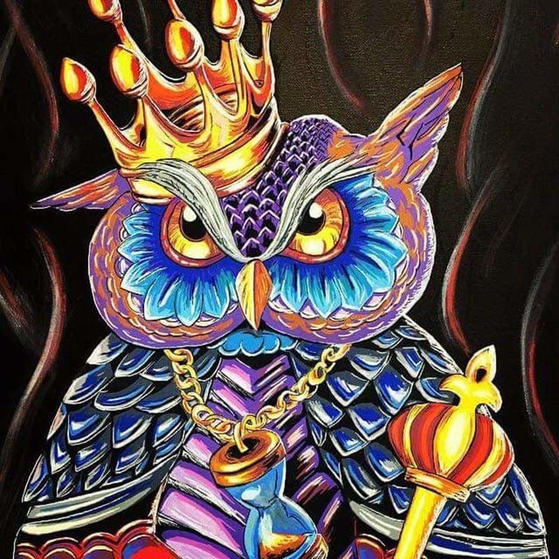 Full Drill - 5D DIY Diamond Painting Kits Arrogant Owl King 