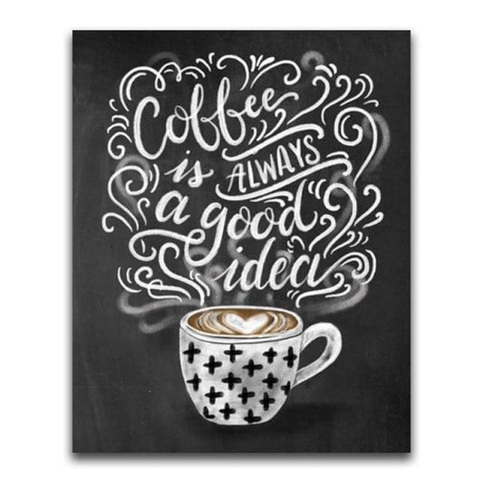 Full Drill - 5D DIY Diamond Painting Kits Blackboard Coffee